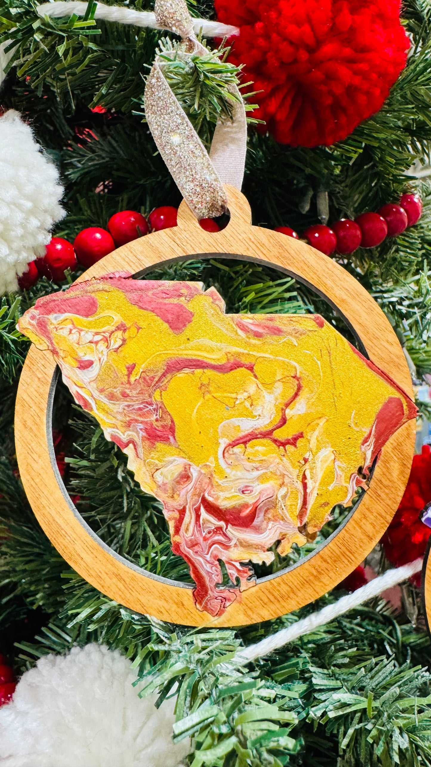 Gamecocks inspired SC state ornament