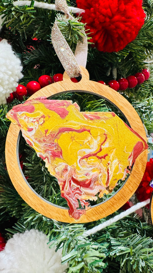 Gamecocks inspired SC state ornament