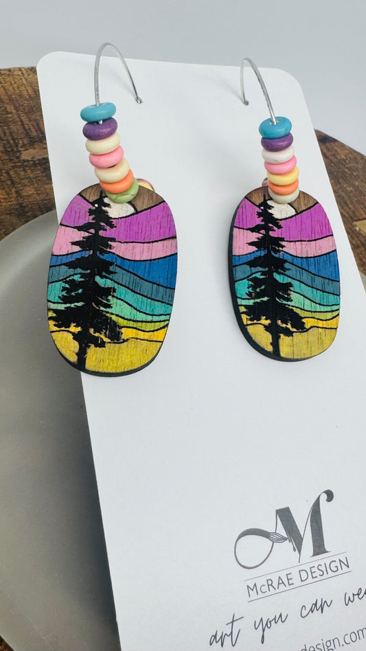 Painted Pines - Beaded Hoop