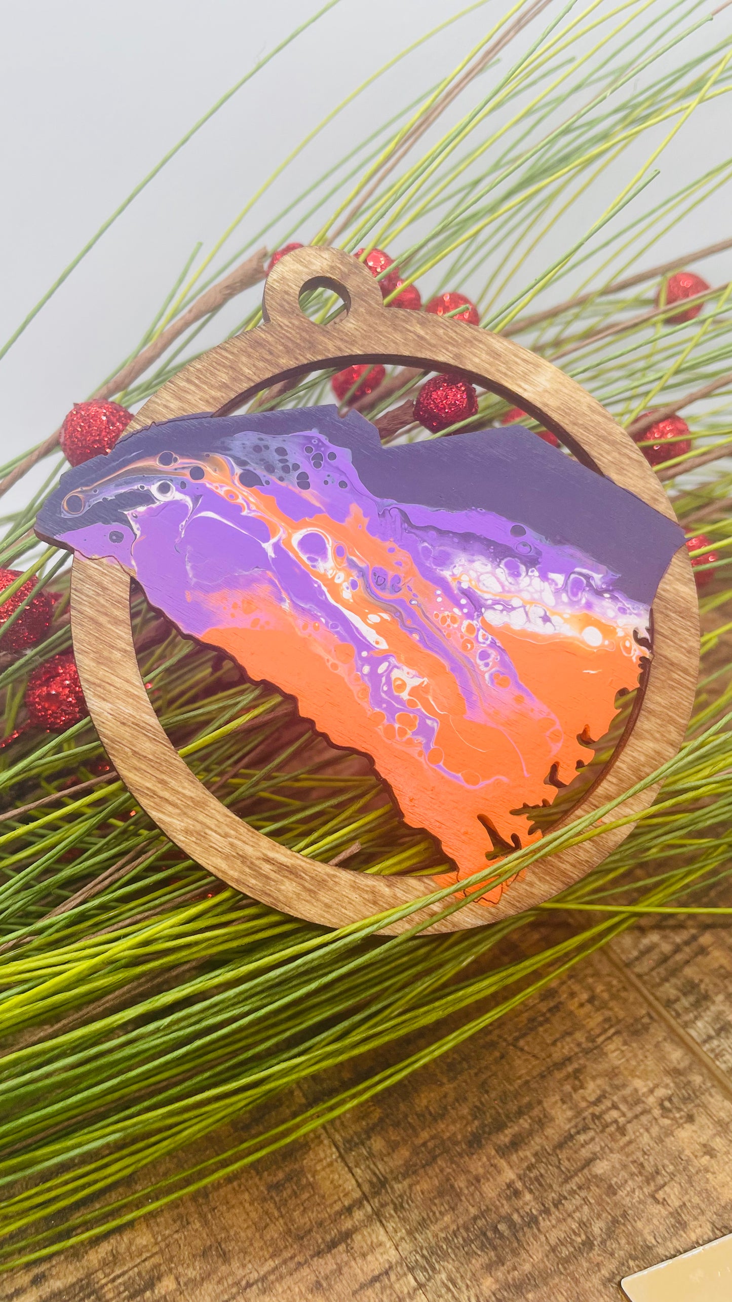 South Carolina Orange and Purple Ornaments