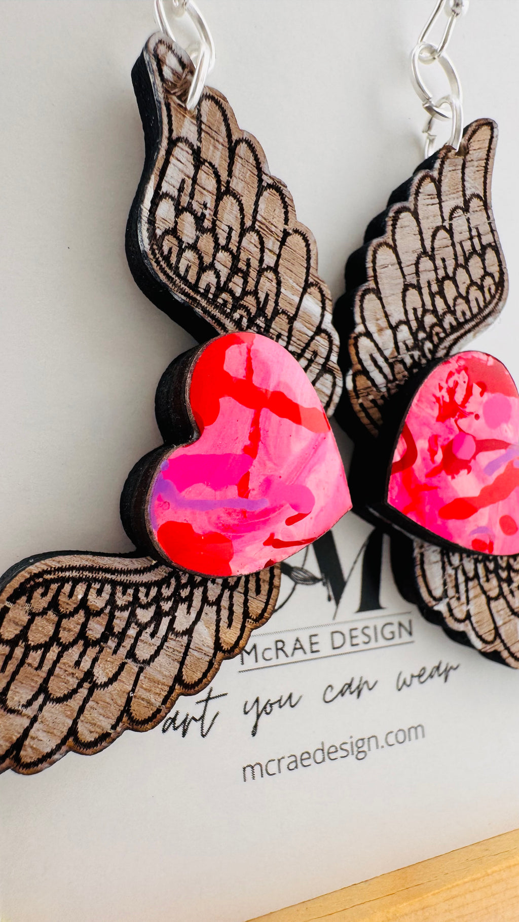 Painted Valentine Collection - Heart with Wings (petite size)