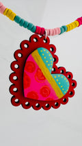 Painted Valentine Collection - Scalloped Heart necklace
