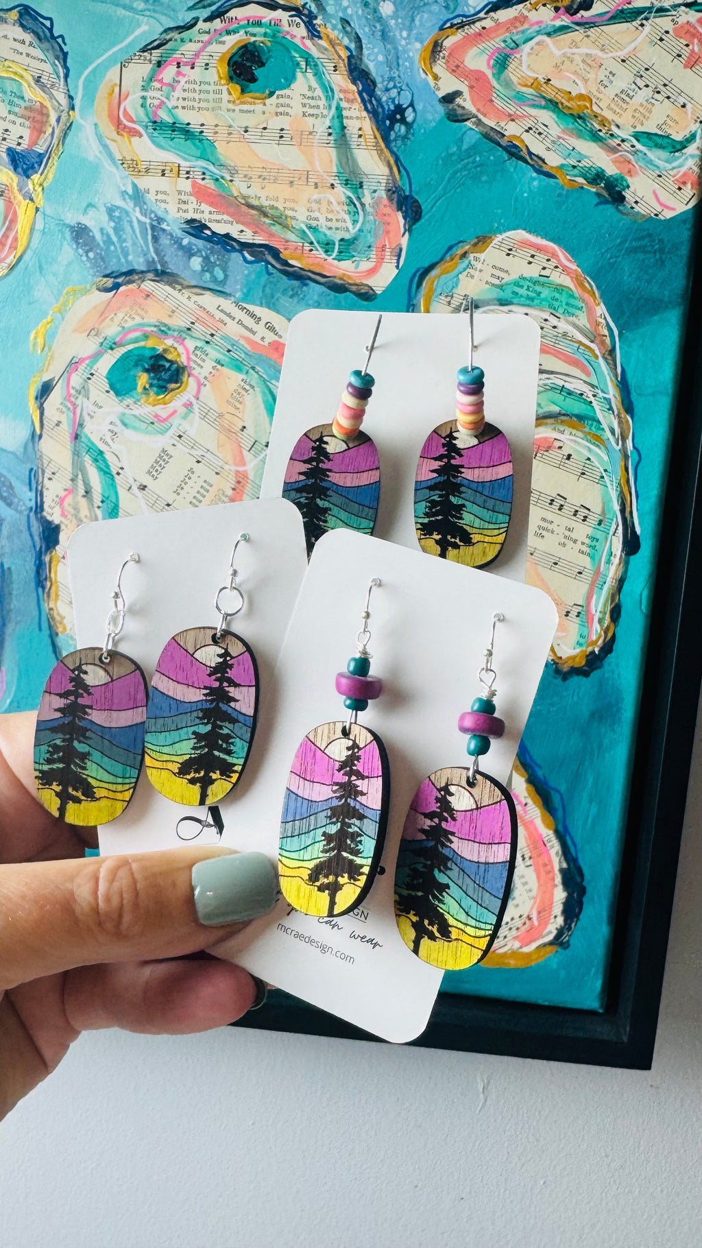 Painted Pines - Beaded Hoop